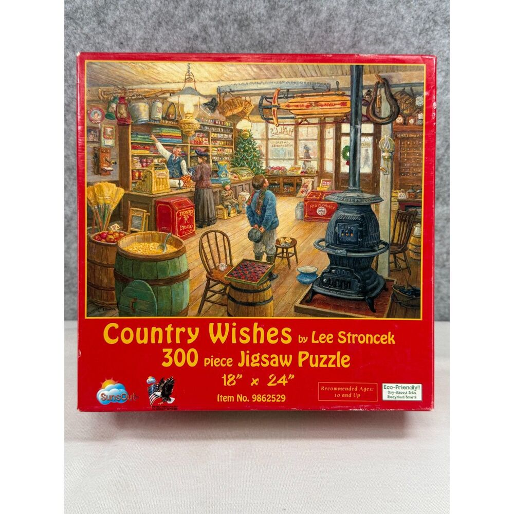 SunsOut Country Wishes Lee Stroncek 300 Piece Jigsaw Puzzle General Store 18x24